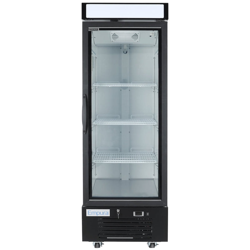 25" White Swing Commercial Glass Door Merchandiser Freezer - CulinaryProfis