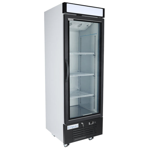 25" White Swing Commercial Glass Door Merchandiser Freezer - CulinaryProfis