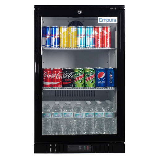 26" Countertop Black Swing Commercial Glass Door Merchandiser Refrigerator - 7 cu ft - CulinaryProfis