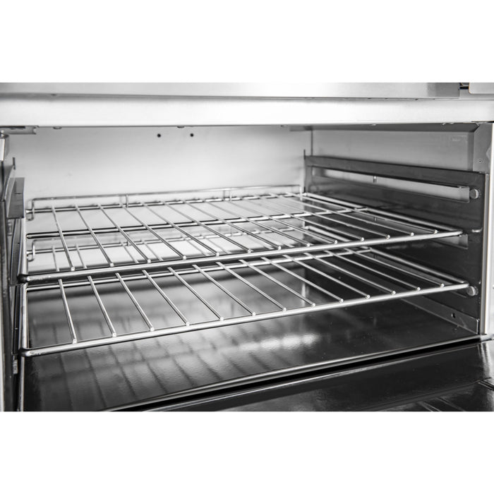 36 in. Commercial Oven with Griddle Top, 90000 BTU in Stainless-Steel (KM-CRG36G-NG)