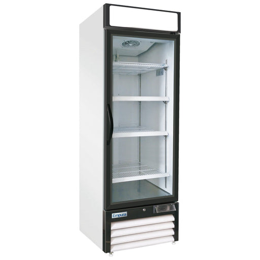 27" White Swing Commercial Glass Door Merchandiser Freezer - CulinaryProfis