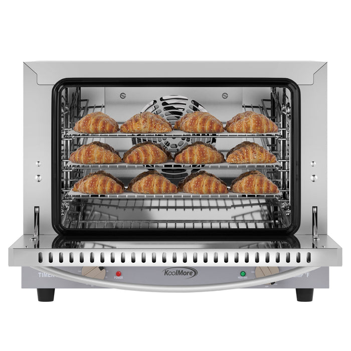 19 in. Countertop Convection Oven for Quarter-Size Pans with 3 Racks 1440W of Power in Stainless-Steel, 0.8 cu. ft. (KM-CTCO-08)