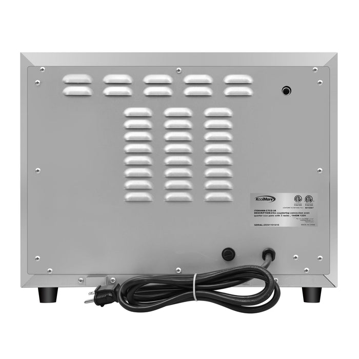 19 in. Countertop Convection Oven for Quarter-Size Pans with 3 Racks 1440W of Power in Stainless-Steel, 0.8 cu. ft. (KM-CTCO-08)