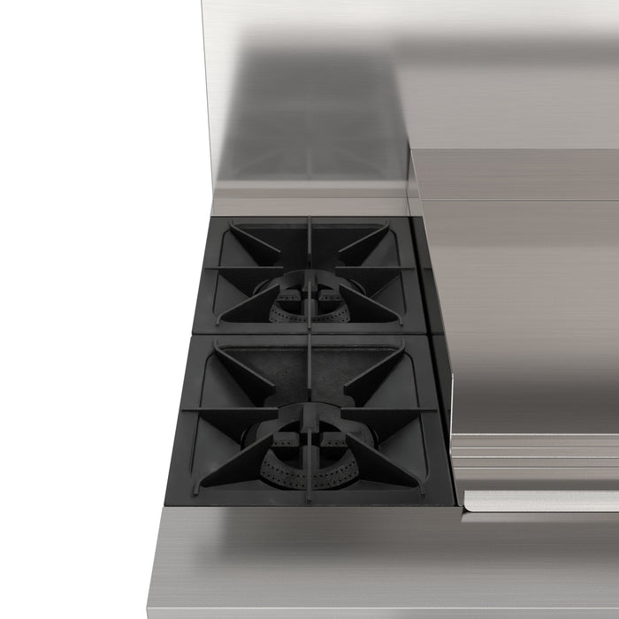 60 in. Dual Oven Commercial Range with 48 in. Griddle and 2 Burners in Stainless-Steel (KM-CRG482-NG)