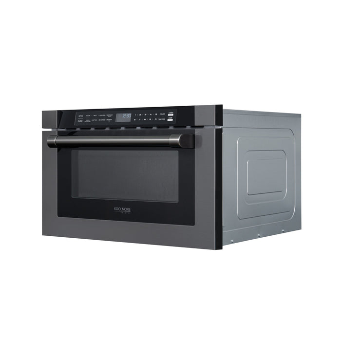 KoolMore Reserve 24 in. Microwave Drawer – 1.2 cu. ft., Black Stainless (KM-MD-1BSS)