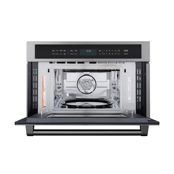 KoolMore Reserve 30 in. Stainless Steel Built-in Convection Microwave Oven with Speed and Sensor Cooking, 1.6 Cu. Ft. in Black (KM-CWO30-BSS)