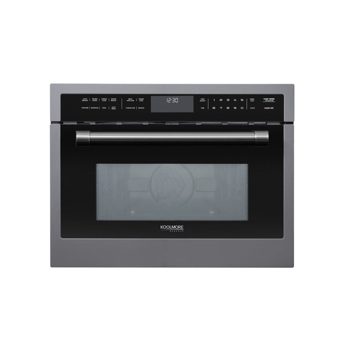 KoolMore Reserve 24 in. Stainless Steel Built-in Convection Microwave Oven with Speed and Sensor Cooking, 1.6 cu. ft. in Black (KM-CWO24 -BSS)