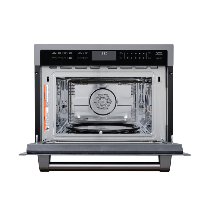 KoolMore Reserve 24 in. Stainless Steel Built-in Convection Microwave Oven with Speed and Sensor Cooking, 1.6 cu. ft. in Black (KM-CWO24 -BSS)