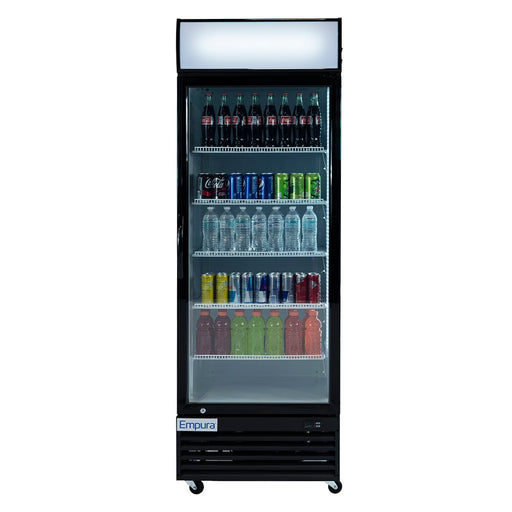 28" Black Swing Commercial Glass Door Merchandiser Refrigerator - 21 cu ft - CulinaryProfis