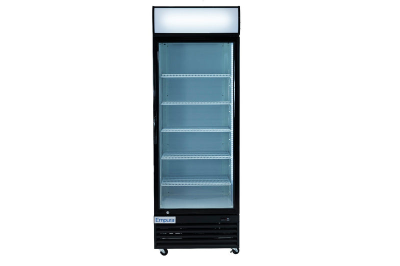 28" Black Swing Commercial Glass Door Merchandiser Refrigerator - 21 cu ft - CulinaryProfis