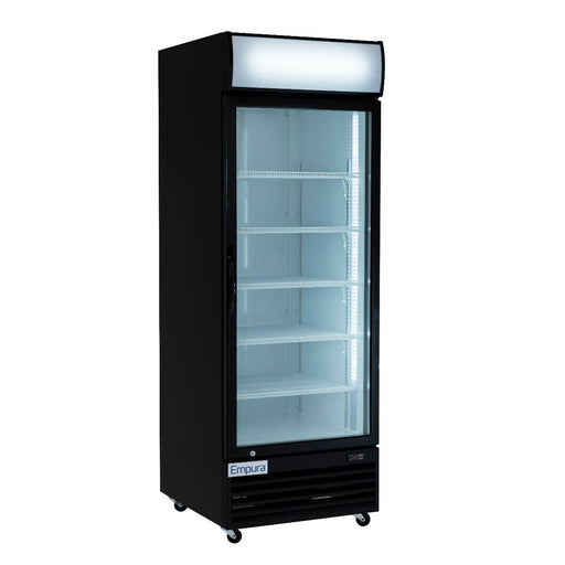 28" Black Swing Commercial Glass Door Merchandiser Refrigerator - 21 cu ft - CulinaryProfis