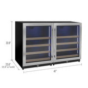 Reserva Series Stainless Steel Side-by-Side Beverage Center Allavino