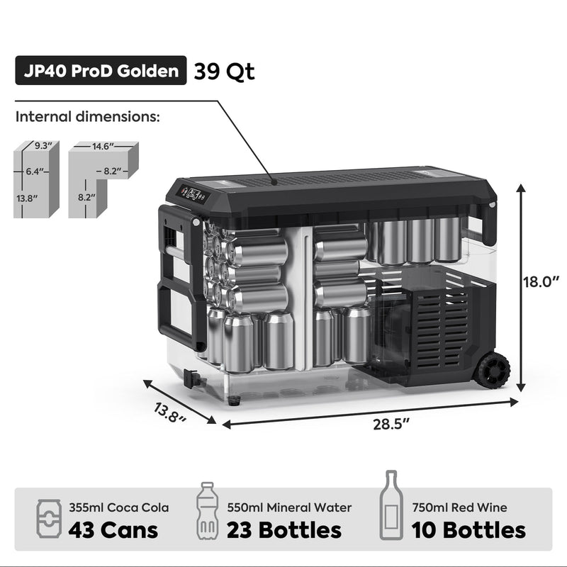 JP40 Pro Dual Zone Wheeled Portable Freezer | ICECO | 40 LT Inca Overland Outfitters