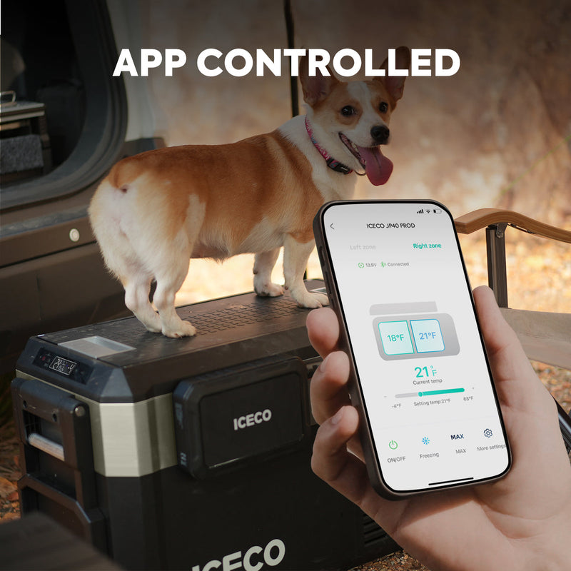 JP40 Pro Dual Zone Wheeled Portable Freezer- Golden | ICECO | 40 LT Inca Overland Outfitters