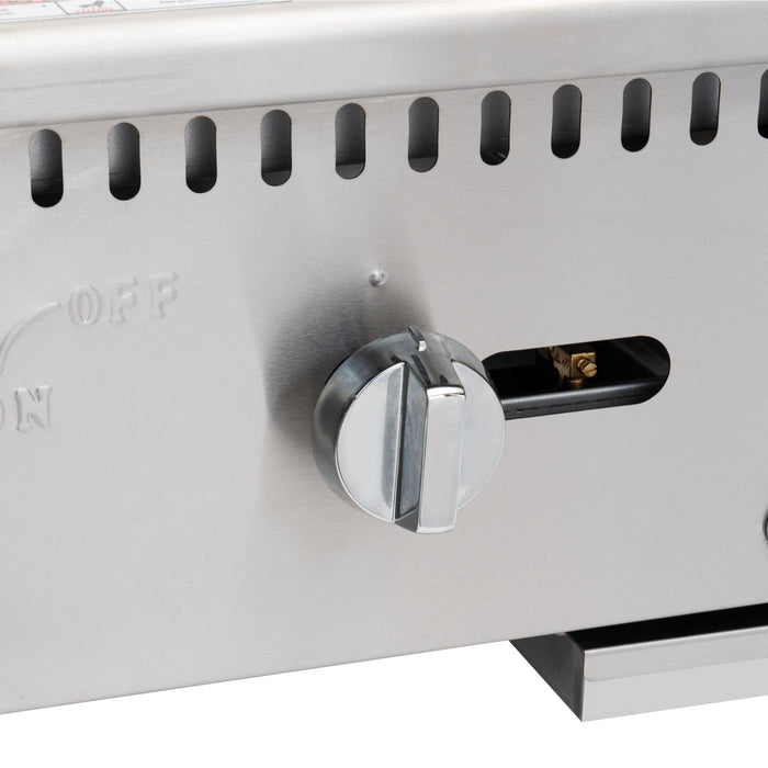 18 in. Natural Gas 1-Burner Griddle with 30,000 BTU in Stainless-Steel (KM-GG1-18M)