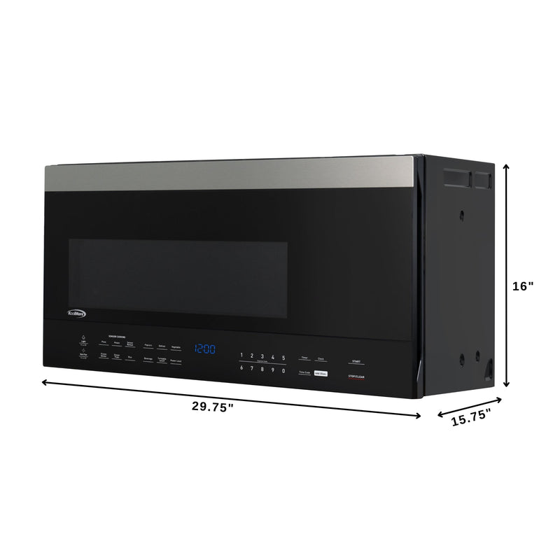 30 in. 1.6 cu.ft Over - the - Range Microwave Oven in Black (KM - MOTSC - 16BSS) - CulinaryProfis