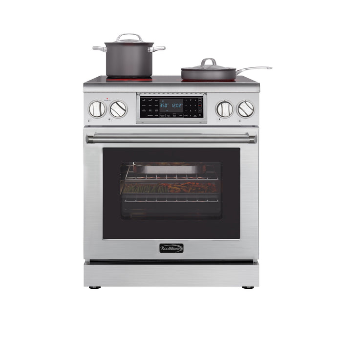 30 in. Electric Professional Range with Tilt Panel and Digital controls, Self - Cleaning, 16300W of Power, 240V in Stainless - Steel (KM - EPR - 30TDP - SS) - CulinaryProfis