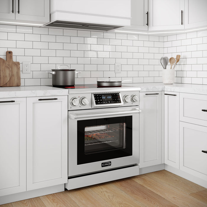 30 in. Electric Professional Range with Tilt Panel and Digital controls, Self - Cleaning, 16300W of Power, 240V in Stainless - Steel (KM - EPR - 30TDP - SS) - CulinaryProfis