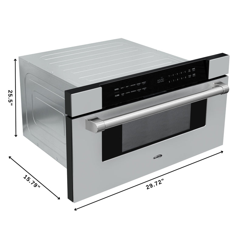 30 in. Microwave Drawer, 1.2 cu. ft. Capacity in Stainless - Steel (KM - MD30 - SS) - CulinaryProfis