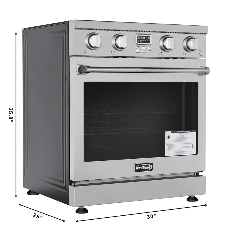 30 in. Professional Electric Range with 14900W of Power, 240V in Stainless - Steel (KM - EPR - 30AP - SS) - CulinaryProfis