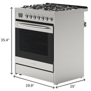 30 in. Stainless - Steel Professional Gas Range, KM - FR30G - SS. - CulinaryProfis