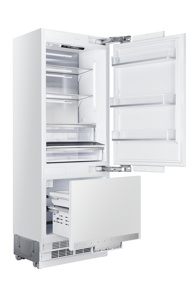 30” Built-In Refrigerator and Freezer with Ice-Maker and Water Dispenser - Panel Ready Induction Hardware