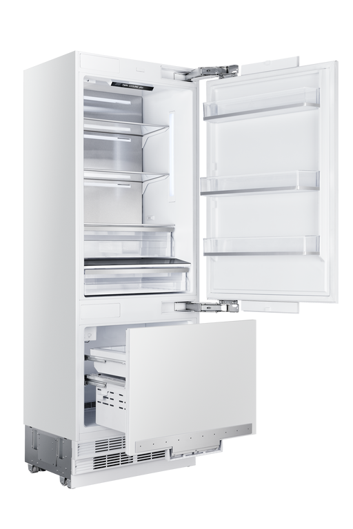30” Built-In Refrigerator and Freezer with Ice-Maker and Water Dispenser - Panel Ready Induction Hardware