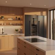 24" Refrigerator Built-In Column with Water Dispenser - Black Stainless Steel Induction Hardware