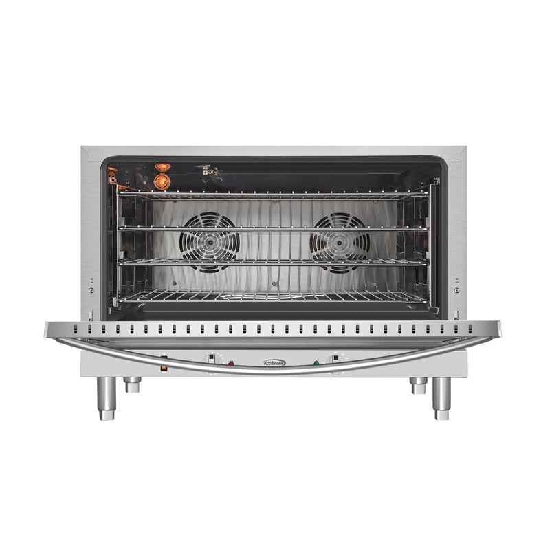 32 in. Countertop Convection Oven, Holds Full Size Pans, 4 Racks and 3500W of Power, 240V in Stainless - Steel (KM - CTCO - 44) - CulinaryProfis