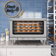 32 in. Countertop Convection Oven, Holds Full Size Pans, 4 Racks and 3500W of Power, 240V in Stainless - Steel (KM - CTCO - 44) - CulinaryProfis