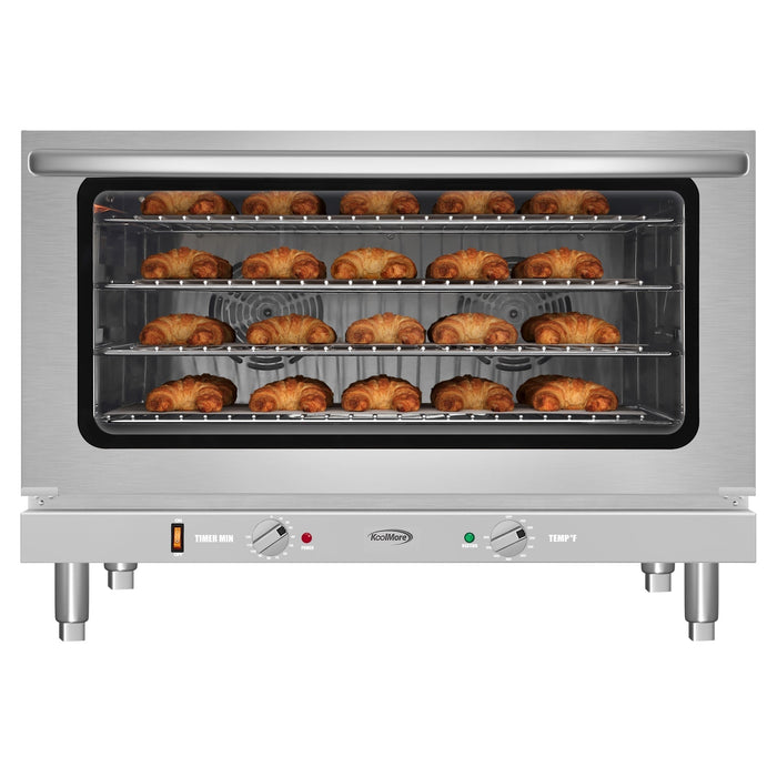 32 in. Countertop Convection Oven, Holds Full Size Pans, 4 Racks and 3500W of Power, 240V in Stainless - Steel (KM - CTCO - 44) - CulinaryProfis