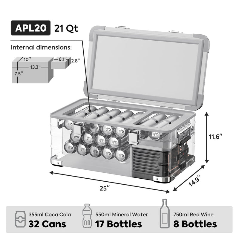 APL20 Light Duty Aluminum Freezer Single Zone | ICECO | 20 LT Inca Overland Outfitters