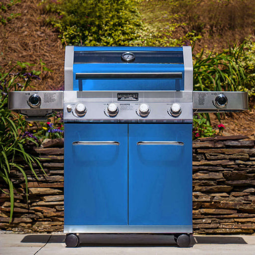 35633B | Matte Blue Infrared Propane Gas Grill Monument Grills