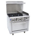 36" 4 Burner Commercial Natural Gas Range with 12" Griddle and Oven - 171,000 BTU - CulinaryProfis