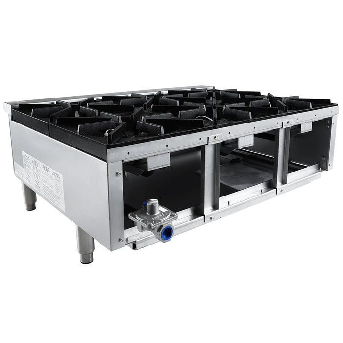 36" 6 Burner Commercial Gas Hot Plate with Cast Iron Grates - 150,000 BTU - CulinaryProfis
