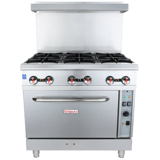 36" 6 Burner Commercial Natural Gas Range with Convention Oven Base - 211,000 BTU - CulinaryProfis