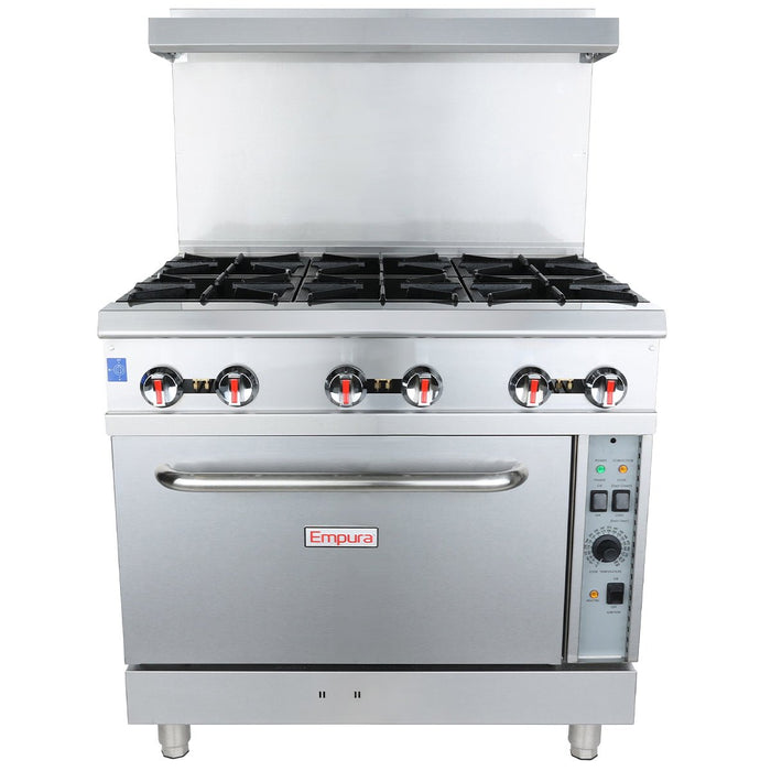 36" 6 Burner Commercial Natural Gas Range with Convention Oven Base - 211,000 BTU - CulinaryProfis