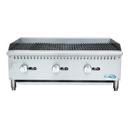36 in. Commercial 3 - Burner Natural Gas Charbroiler with 90,000 BTU in Stainless - Steel (KM - GCB3 - 36M) - CulinaryProfis