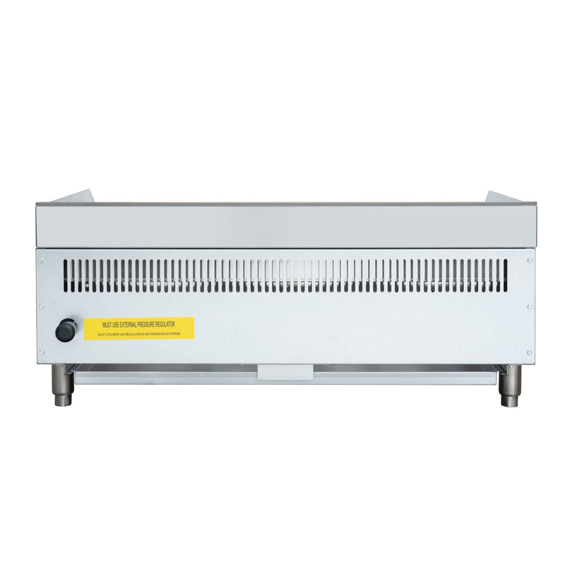 36 in. Commercial 3 - Burner Natural Gas Charbroiler with 90,000 BTU in Stainless - Steel (KM - GCB3 - 36M) - CulinaryProfis