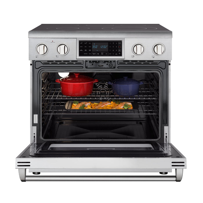 36 in. Electric Professional Range with Tilt Panel and Digital controls, Self - Cleaning, 16300W of Power, 240V in Stainless - Steel (KM - EPR - 36TDP - SS) - CulinaryProfis