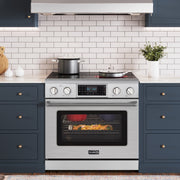 36 in. Electric Professional Range with Tilt Panel and Digital controls, Self - Cleaning, 16300W of Power, 240V in Stainless - Steel (KM - EPR - 36TDP - SS) - CulinaryProfis