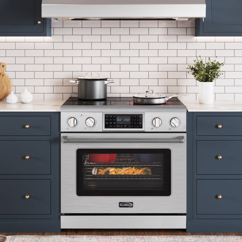 36 in. Electric Professional Range with Tilt Panel and Digital controls, Self - Cleaning, 16300W of Power, 240V in Stainless - Steel (KM - EPR - 36TDP - SS) - CulinaryProfis