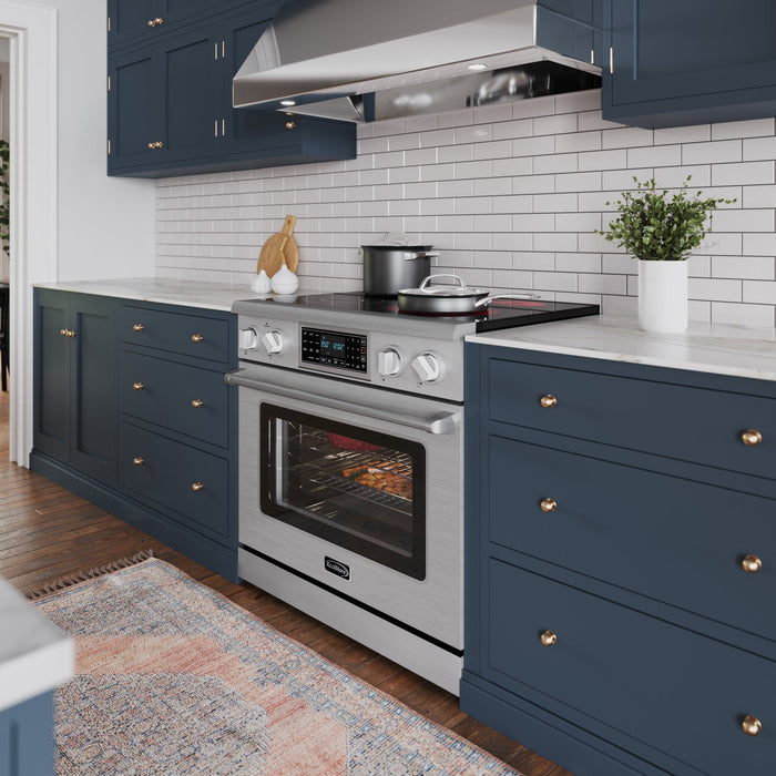 36 in. Electric Professional Range with Tilt Panel and Digital controls, Self - Cleaning, 16300W of Power, 240V in Stainless - Steel (KM - EPR - 36TDP - SS) - CulinaryProfis