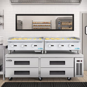 36 in. Natural Gas 3 - Burner Griddle with 90,000 BTU in Stainless - Steel (KM - GG3 - 36M) - CulinaryProfis