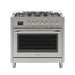 36 in. Stainless Steel Professional Gas range with Legs, KM - FR36GL - SS. - CulinaryProfis