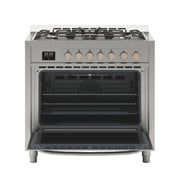 36 in. Stainless Steel Professional Gas range with Legs, KM - FR36GL - SS. - CulinaryProfis
