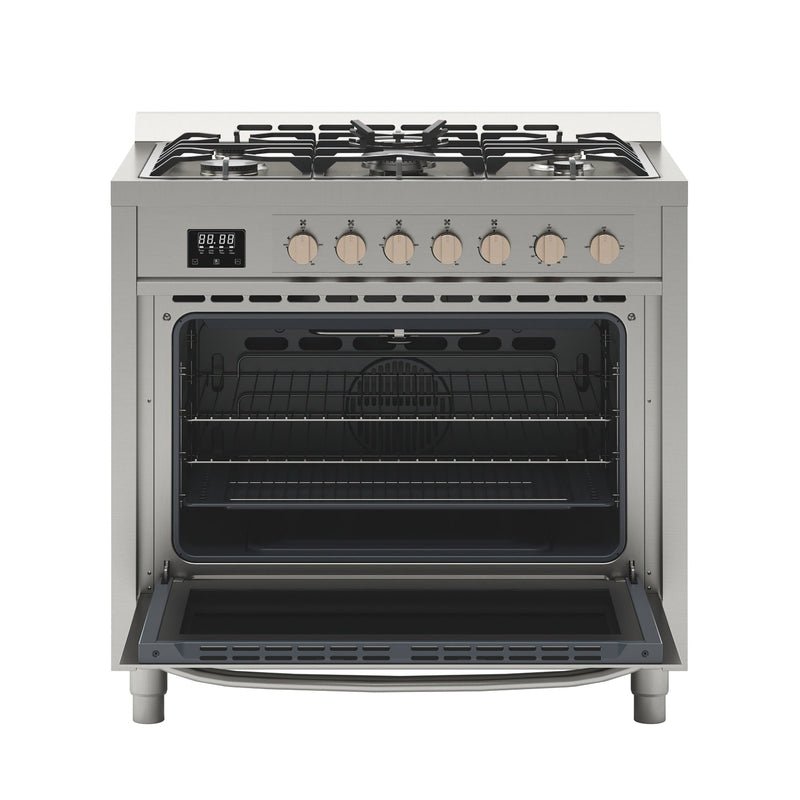 36 in. Stainless Steel Professional Gas range with Legs, KM - FR36GL - SS. - CulinaryProfis