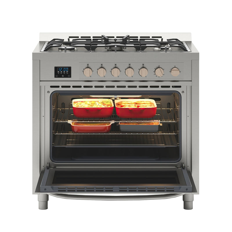 36 in. Stainless Steel Professional Gas range with Legs, KM - FR36GL - SS. - CulinaryProfis