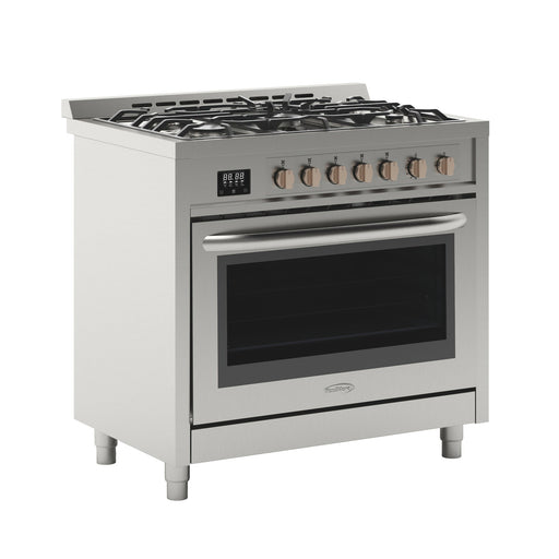 36 in. Stainless Steel Professional Gas range with Legs, KM - FR36GL - SS. - CulinaryProfis