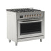 36 in. Stainless Steel Professional Gas range with Legs, KM - FR36GL - SS. - CulinaryProfis